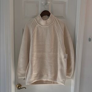 Free People Cream Cowl Neck Sweater
